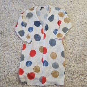 Polka Dot Open Front Cardigan